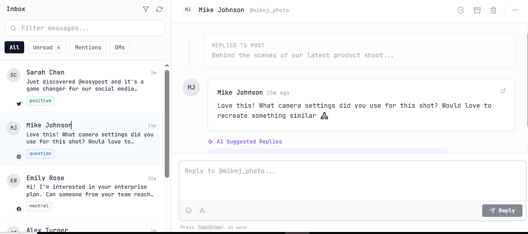 Team collaboration interface preview